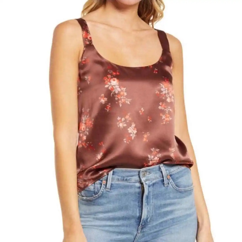NWT REFORMATION Silk Floral Print Crop Top